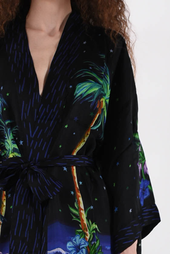 PIN UP kimono in raso modello hawaii