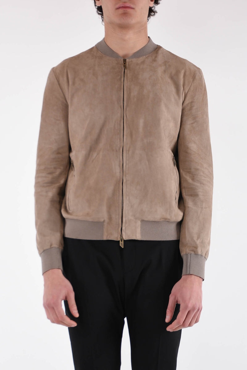 SALVATORE SANTORO Bomber in pelle