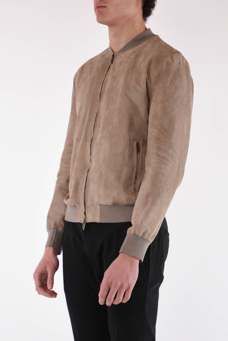 SALVATORE SANTORO Bomber in pelle