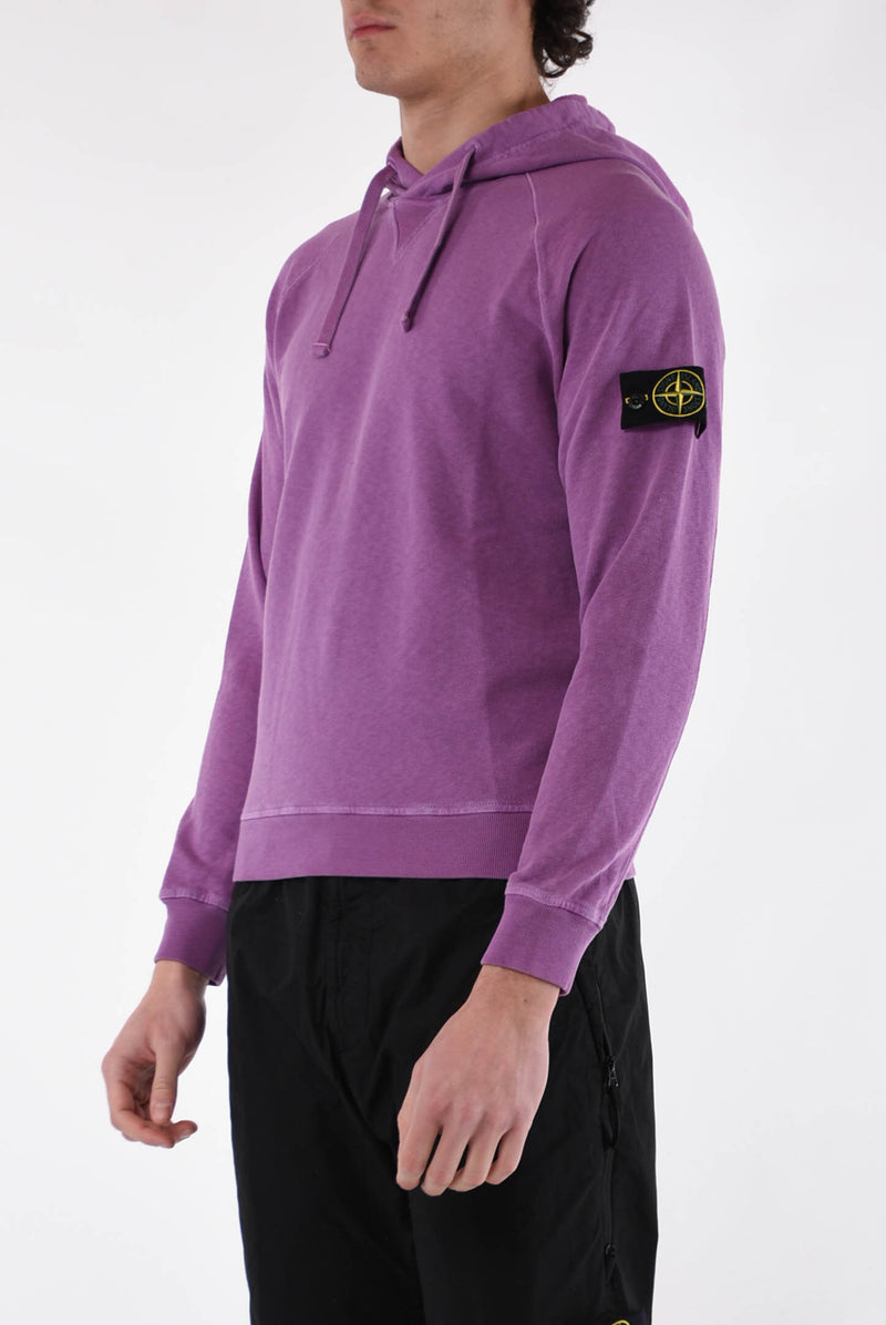STONE ISLAND Felpa trattamento old in cotone