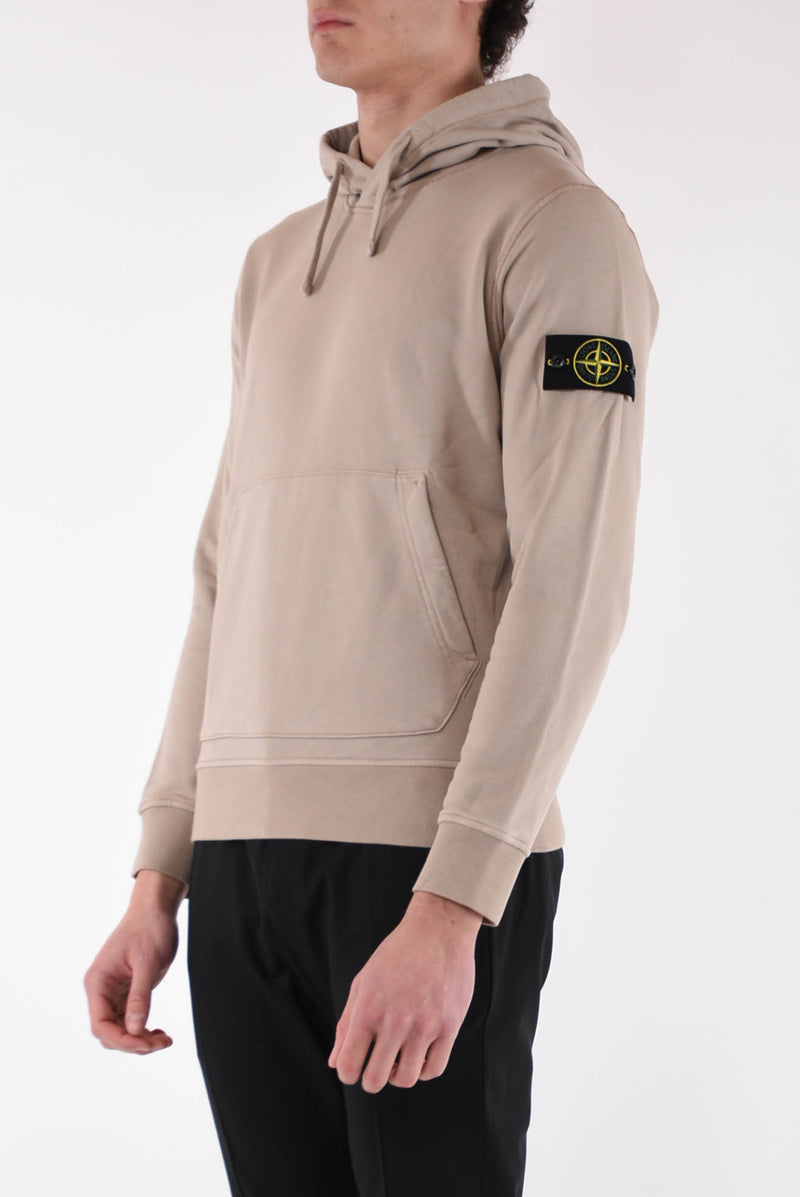 STONE ISLAND Felpa con cappuccio in cotone