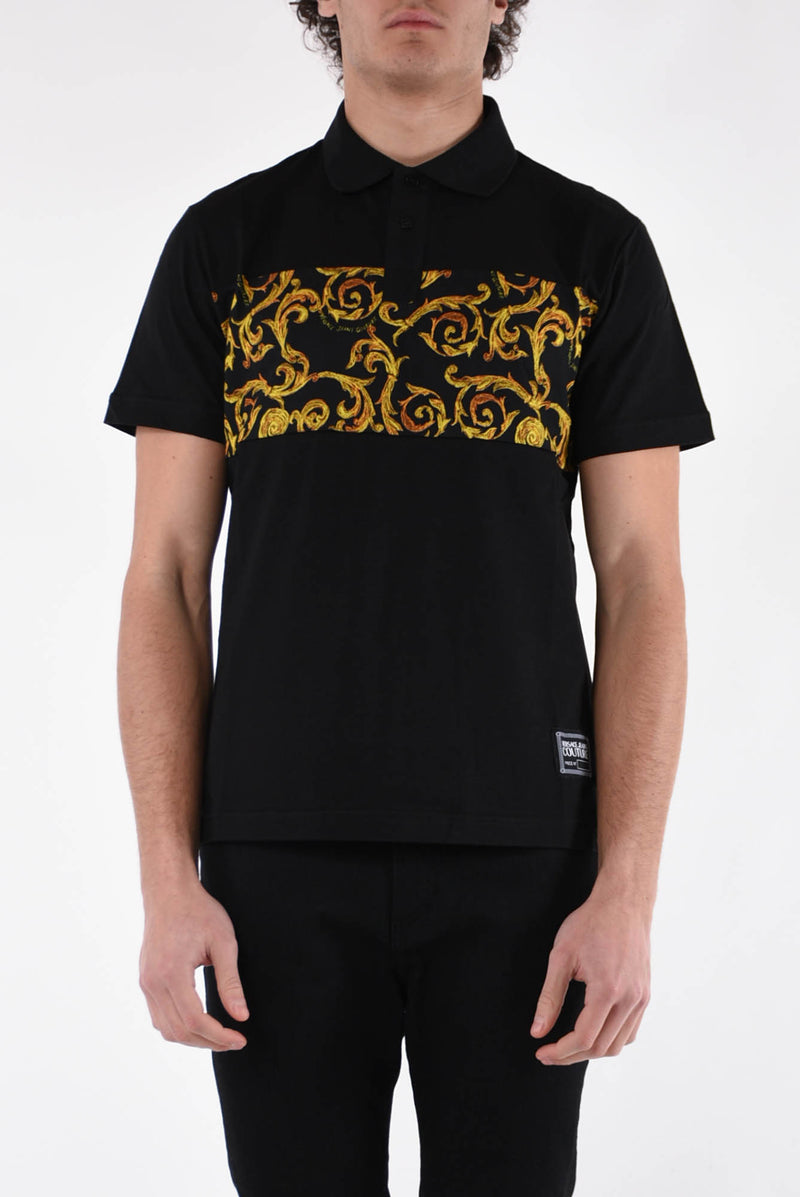 VERSACE JEANS COUTURE Polo con stampa barocca