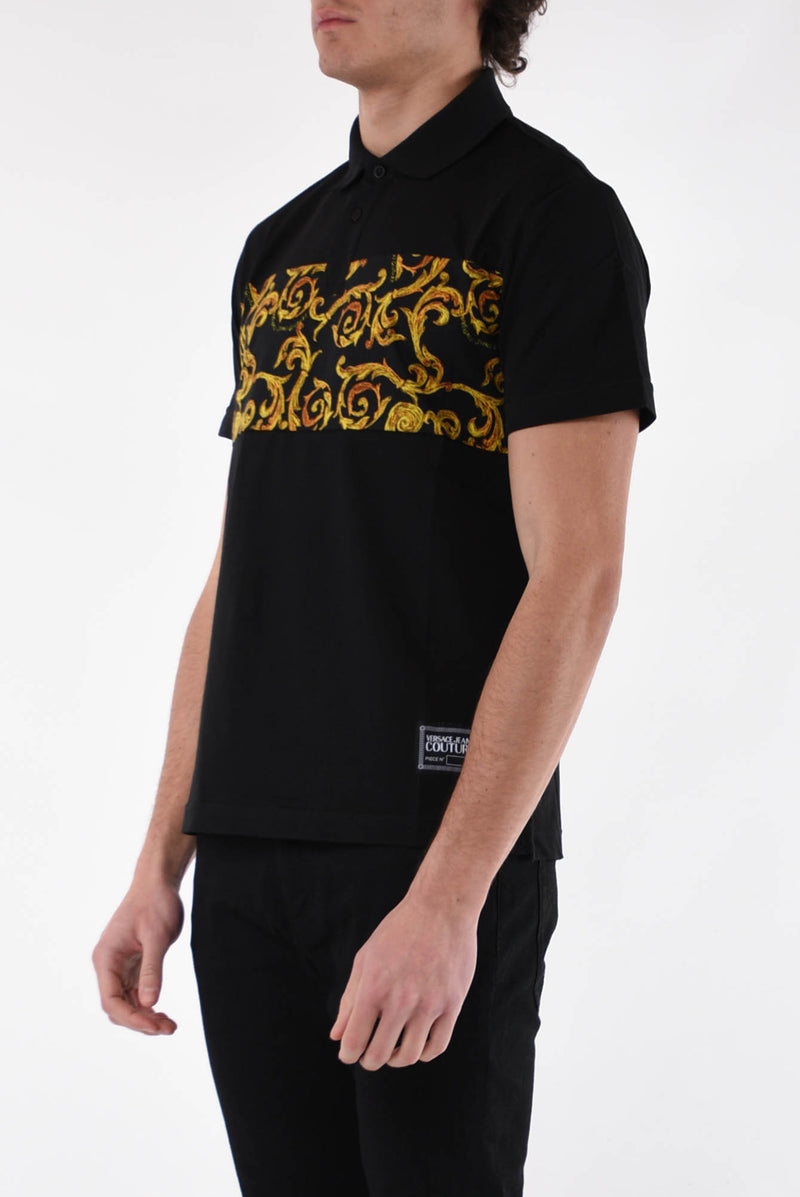 VERSACE JEANS COUTURE Polo con stampa barocca