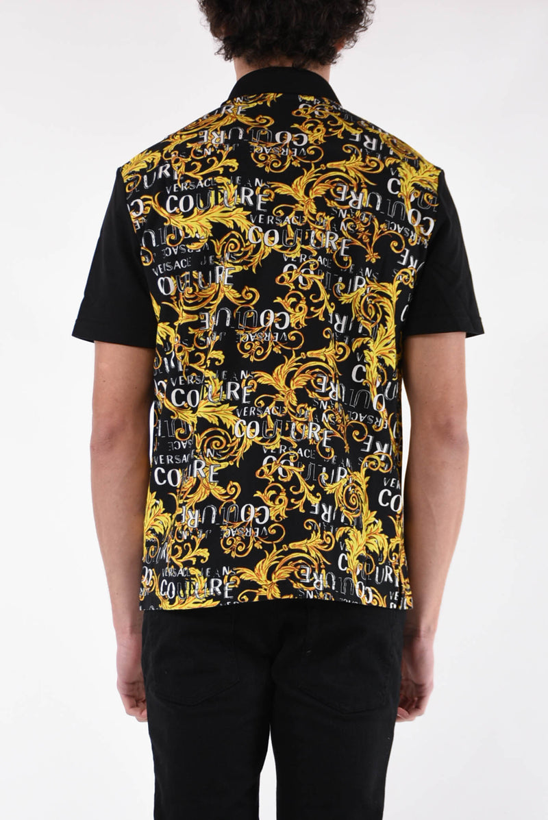 VERSACE JEANS COUTURE Polo con stampa barocca