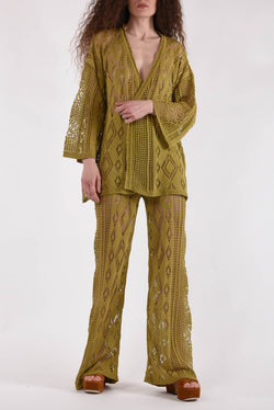 AKEP pantaloni a palazzo in maglia