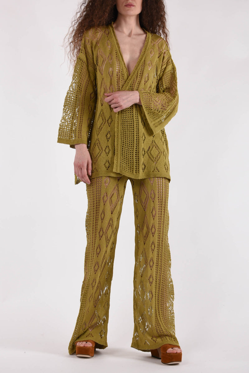 AKEP pantaloni a palazzo in maglia