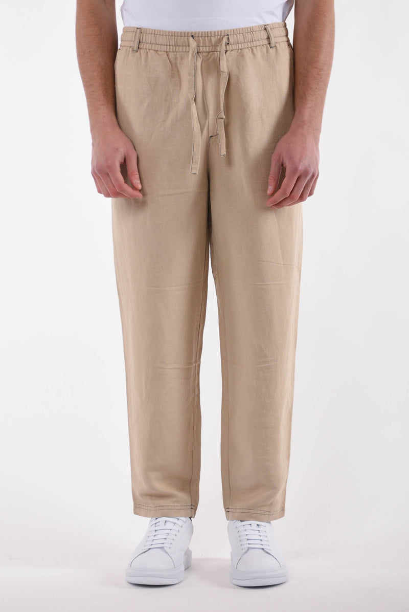 ARMANI EXCHANGE Pantaloni jogger in misto lino