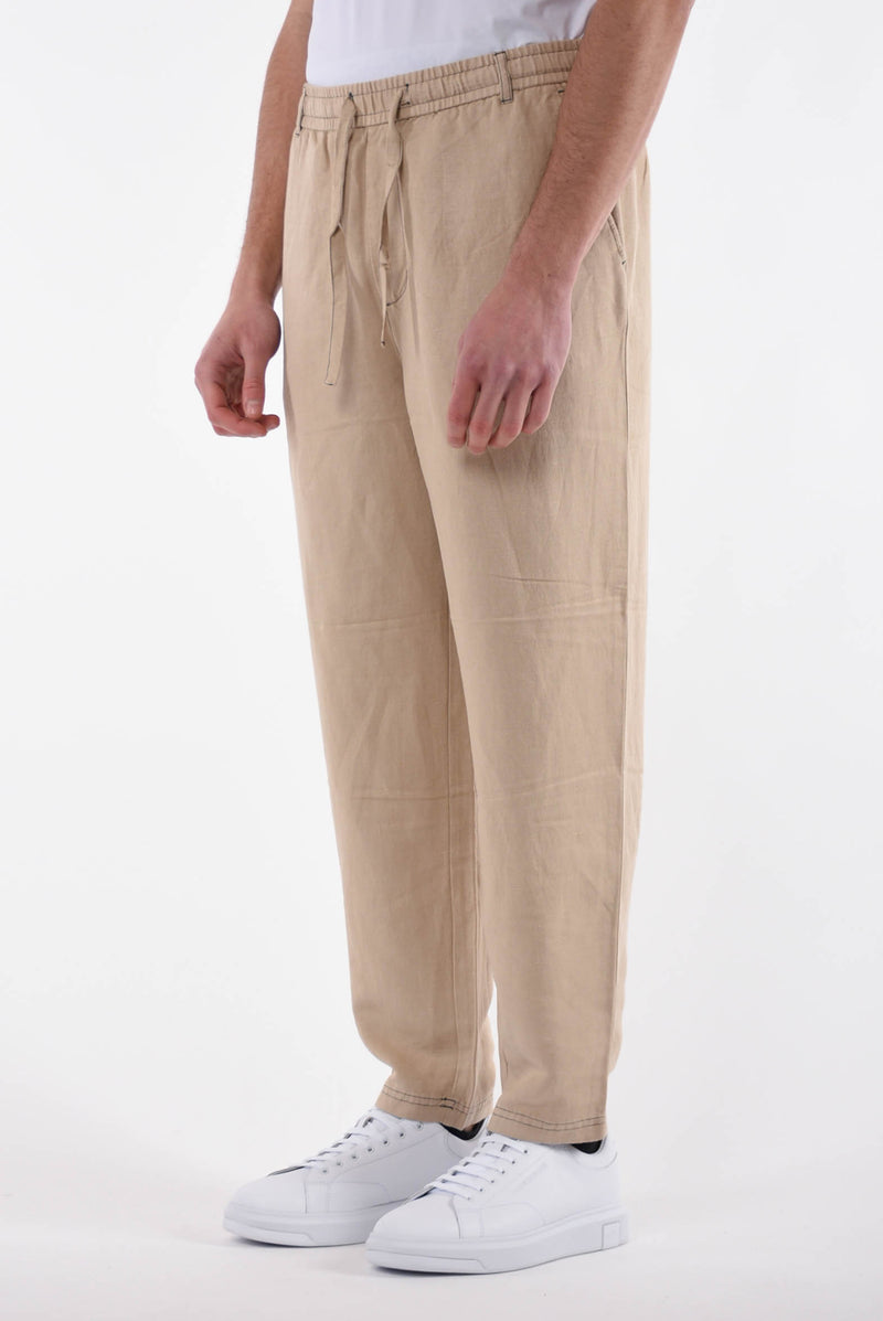 ARMANI EXCHANGE Pantaloni jogger in misto lino