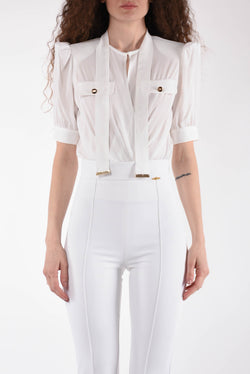 ELISABETTA FRANCHI camicia a body in georgette