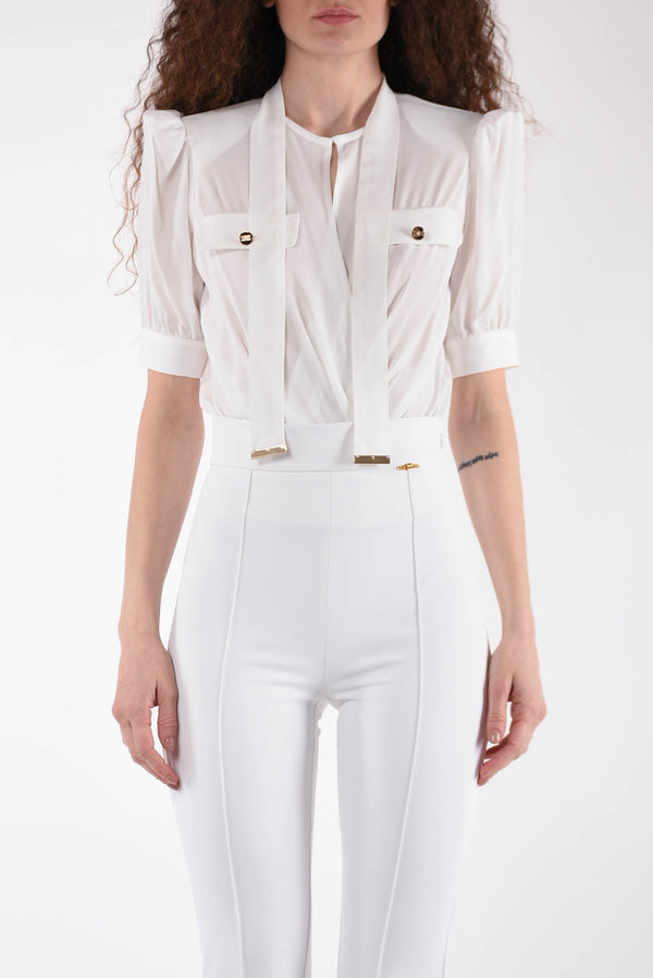 ELISABETTA FRANCHI camicia a body in georgette