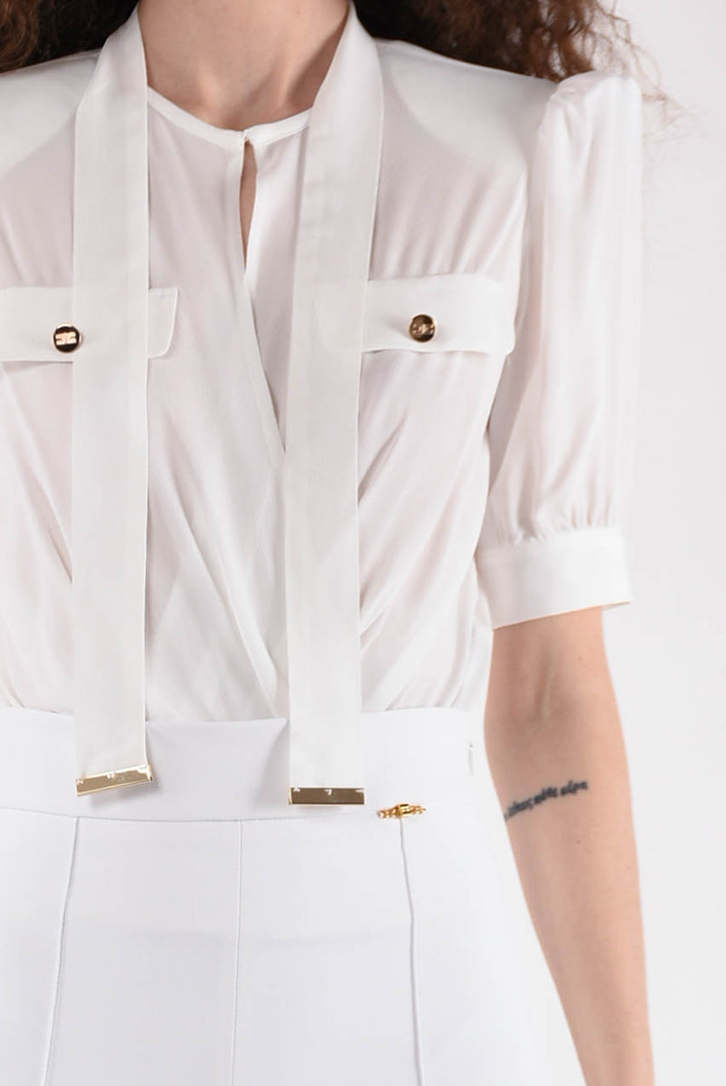 ELISABETTA FRANCHI camicia a body in georgette