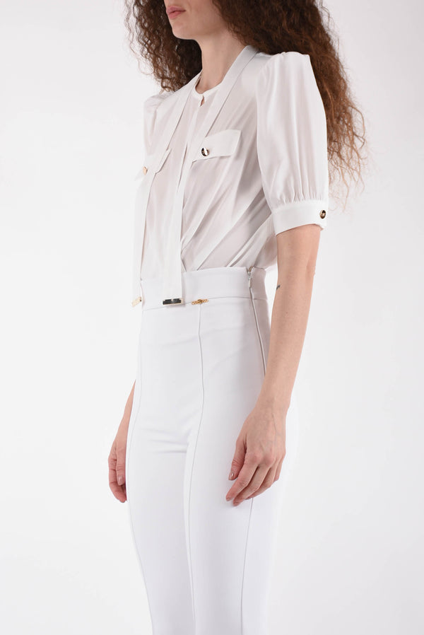 ELISABETTA FRANCHI camicia a body in georgette