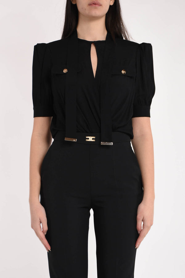 ELISABETTA FRANCHI camicia a body in georgette