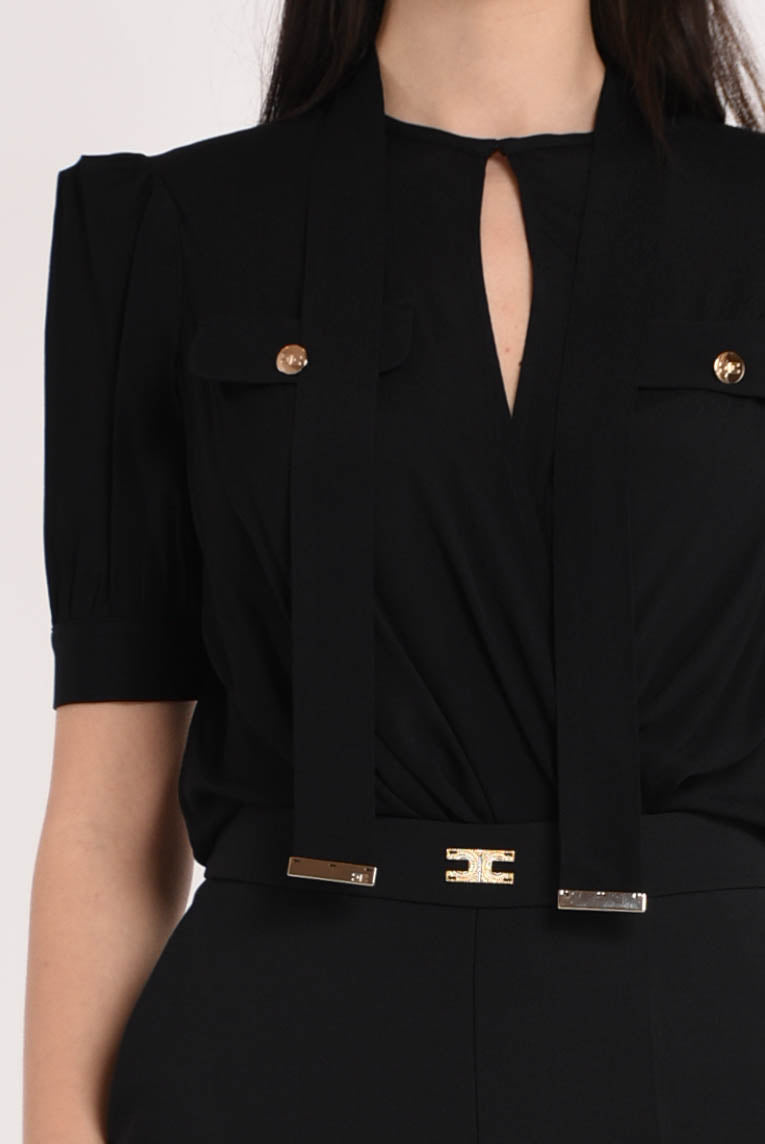 ELISABETTA FRANCHI camicia a body in georgette