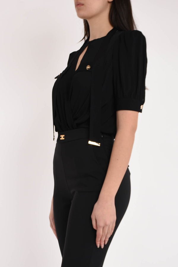 ELISABETTA FRANCHI camicia a body in georgette