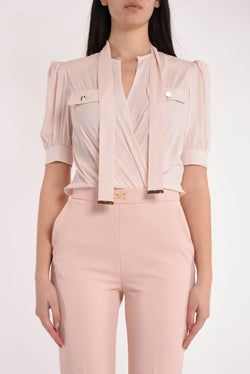 ELISABETTA FRANCHI camicia a body in georgette