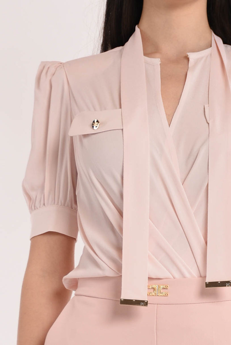 ELISABETTA FRANCHI camicia a body in georgette