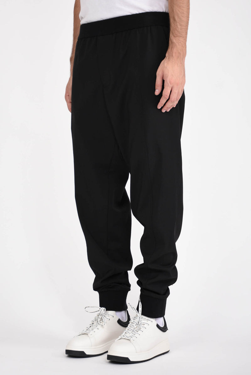 EMPORIO ARMANI Pantaloni jogger in fresco lana