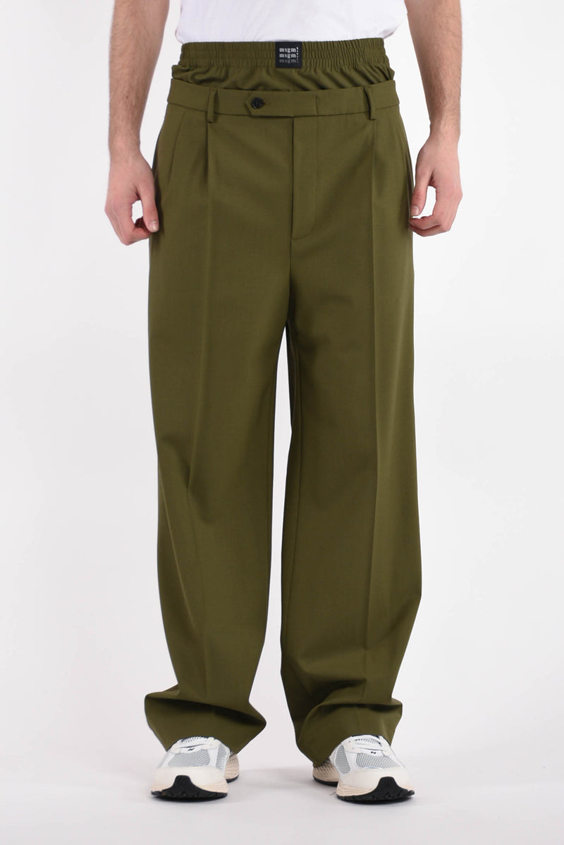MSGM pantaloni in fresco lana
