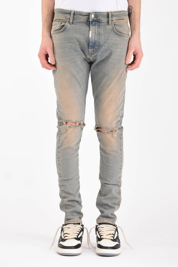 REPRESENT Pale blue denim destroyer jeans