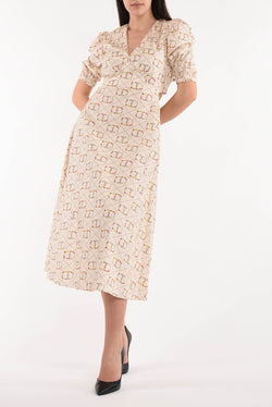 TWIN SET abito longuette con stampa logo