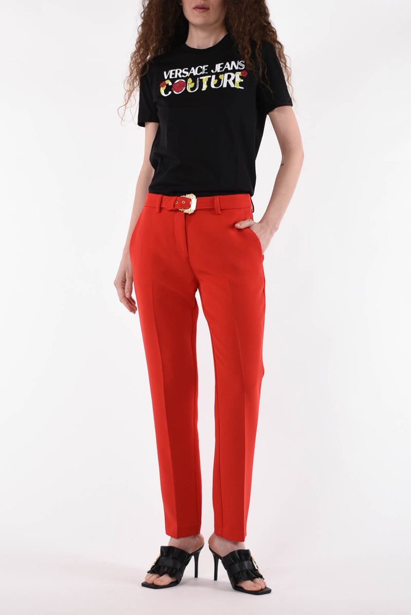 VERSACE JEANS COUTURE t-shirt con logo roses