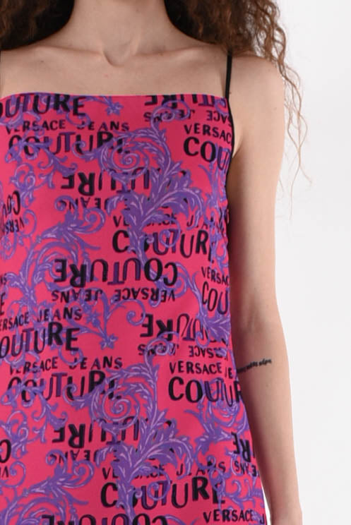 VERSACE JEANS COUTURE abito mini con stampa logo couture