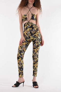 VERSACE JEANS COUTURE tuta con stampa logo couture