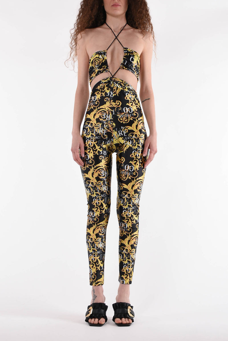 VERSACE JEANS COUTURE tuta con stampa logo couture