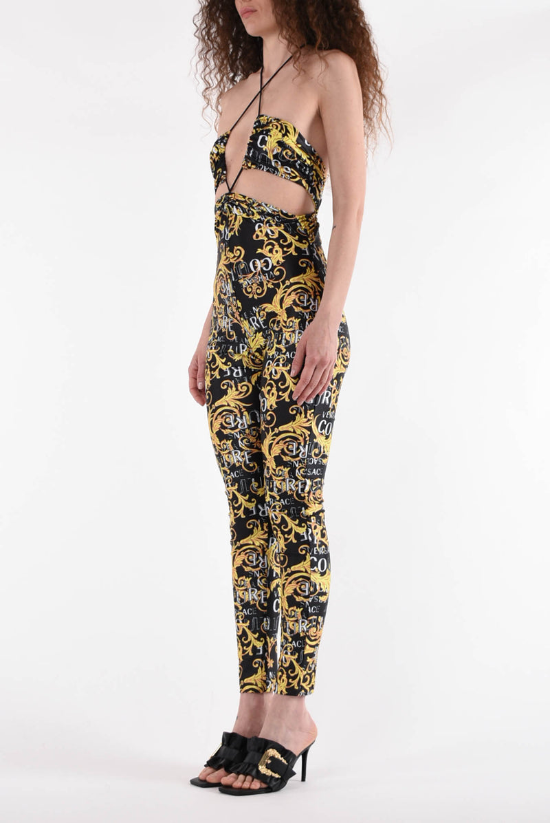 VERSACE JEANS COUTURE tuta con stampa logo couture