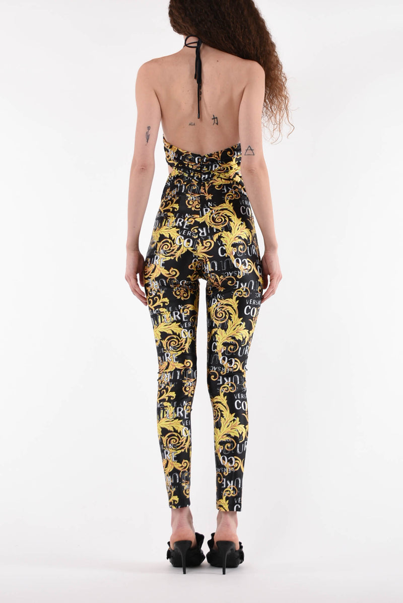 VERSACE JEANS COUTURE tuta con stampa logo couture