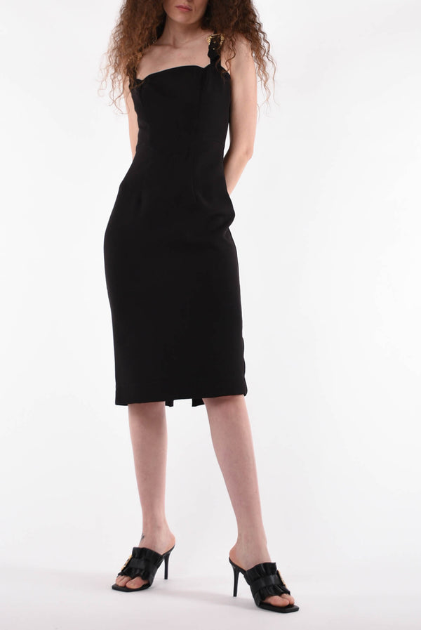 VERSACE JEANS COUTURE abito midi con fibbia baroque
